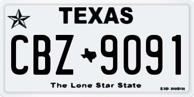 TX license plate CBZ9091
