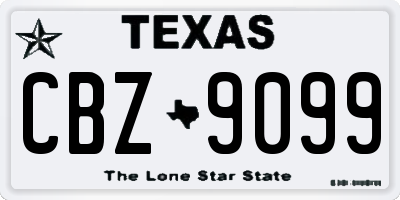 TX license plate CBZ9099