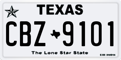 TX license plate CBZ9101