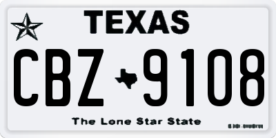 TX license plate CBZ9108