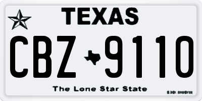 TX license plate CBZ9110