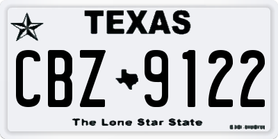 TX license plate CBZ9122