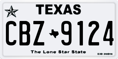 TX license plate CBZ9124