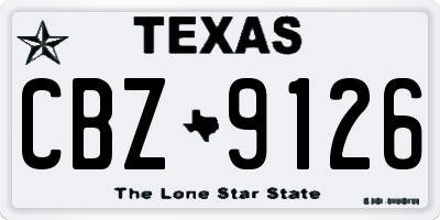 TX license plate CBZ9126