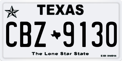 TX license plate CBZ9130
