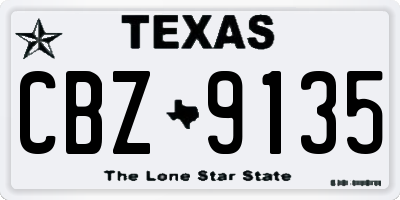 TX license plate CBZ9135