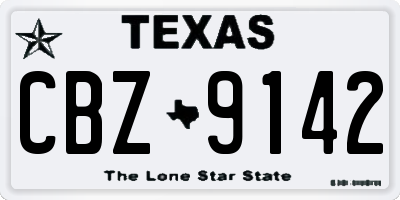 TX license plate CBZ9142