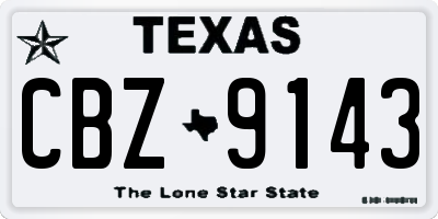 TX license plate CBZ9143