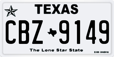 TX license plate CBZ9149