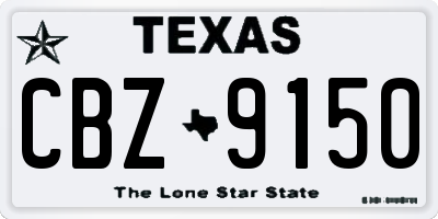 TX license plate CBZ9150