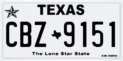 TX license plate CBZ9151