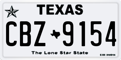TX license plate CBZ9154