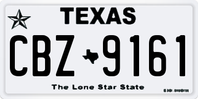 TX license plate CBZ9161