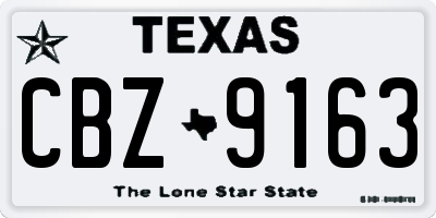 TX license plate CBZ9163