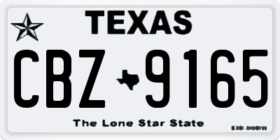 TX license plate CBZ9165
