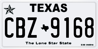 TX license plate CBZ9168