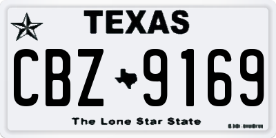 TX license plate CBZ9169