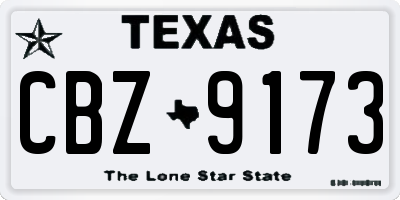 TX license plate CBZ9173