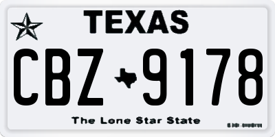 TX license plate CBZ9178