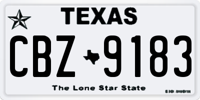TX license plate CBZ9183