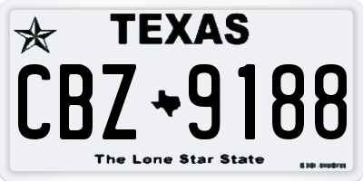 TX license plate CBZ9188