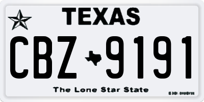 TX license plate CBZ9191