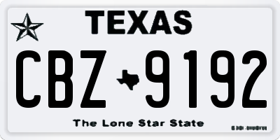 TX license plate CBZ9192