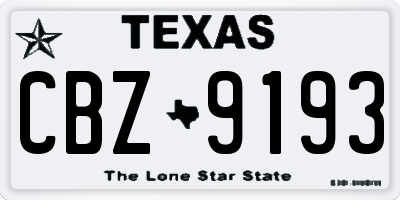 TX license plate CBZ9193