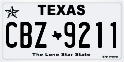 TX license plate CBZ9211