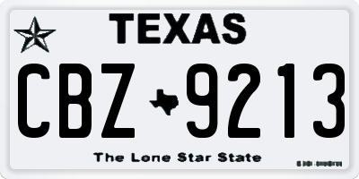 TX license plate CBZ9213