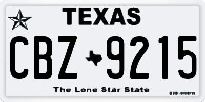 TX license plate CBZ9215
