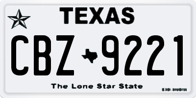 TX license plate CBZ9221
