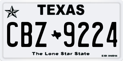 TX license plate CBZ9224
