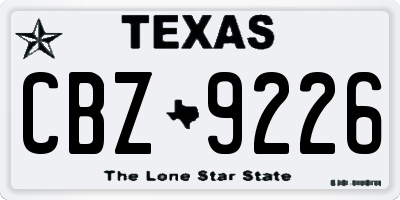 TX license plate CBZ9226
