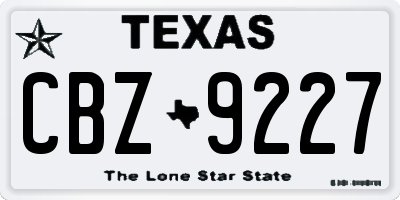 TX license plate CBZ9227