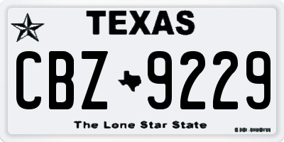 TX license plate CBZ9229