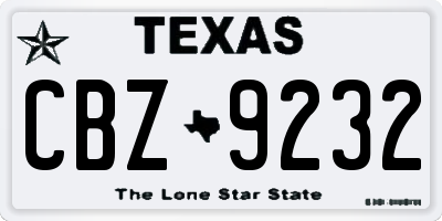 TX license plate CBZ9232