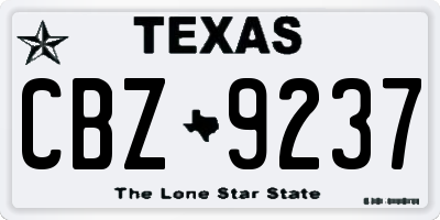 TX license plate CBZ9237
