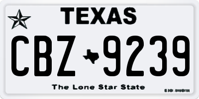 TX license plate CBZ9239