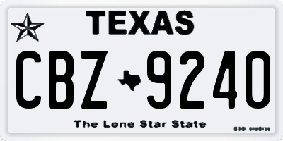 TX license plate CBZ9240