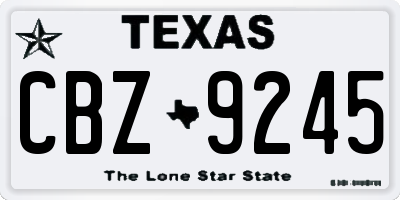 TX license plate CBZ9245