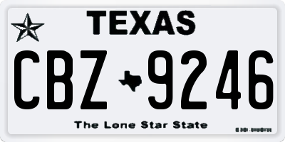 TX license plate CBZ9246