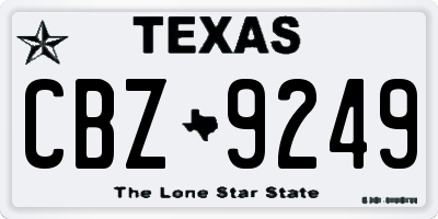 TX license plate CBZ9249