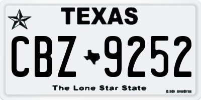 TX license plate CBZ9252