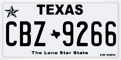 TX license plate CBZ9266