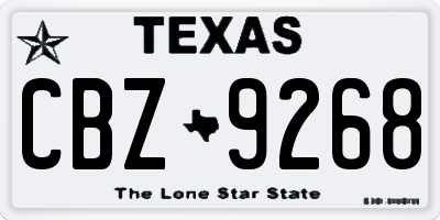 TX license plate CBZ9268
