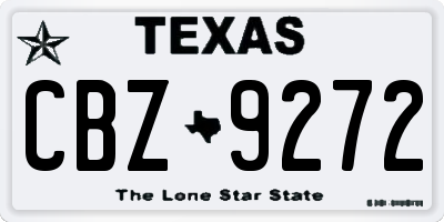 TX license plate CBZ9272