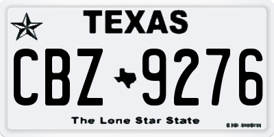 TX license plate CBZ9276