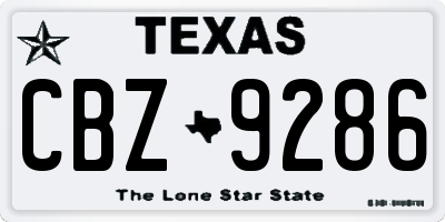 TX license plate CBZ9286