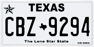 TX license plate CBZ9294